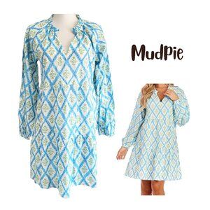 MUD PIE White - Blue & Green Vicky Tunic Dress - New With Tags Women's S